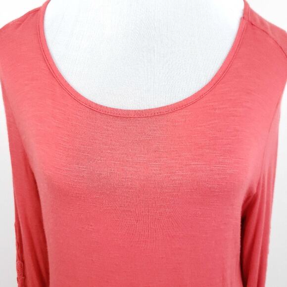 Soft Surroundings Tunic Top Shirt Orange Boho MEDIUM Blouse Coastal Boho - Picture 5 of 7